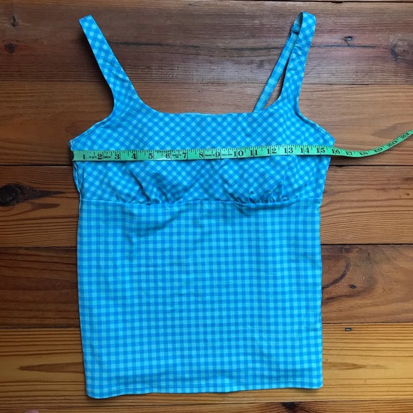 Lands End L. L. Bean Blue Checker High-Waist Tankini, EUC, 12/16 L/XL - Picture 4 of 13